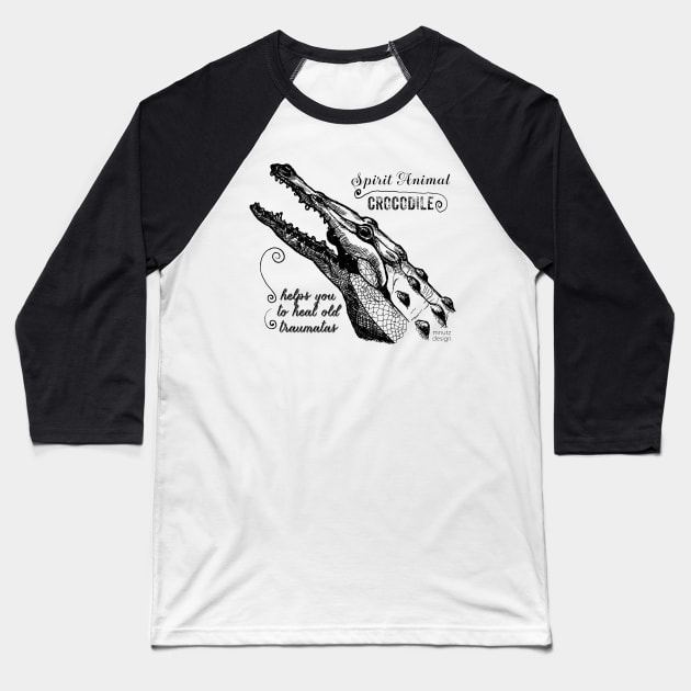 Spirit animal - crocodile - black Baseball T-Shirt by mnutz